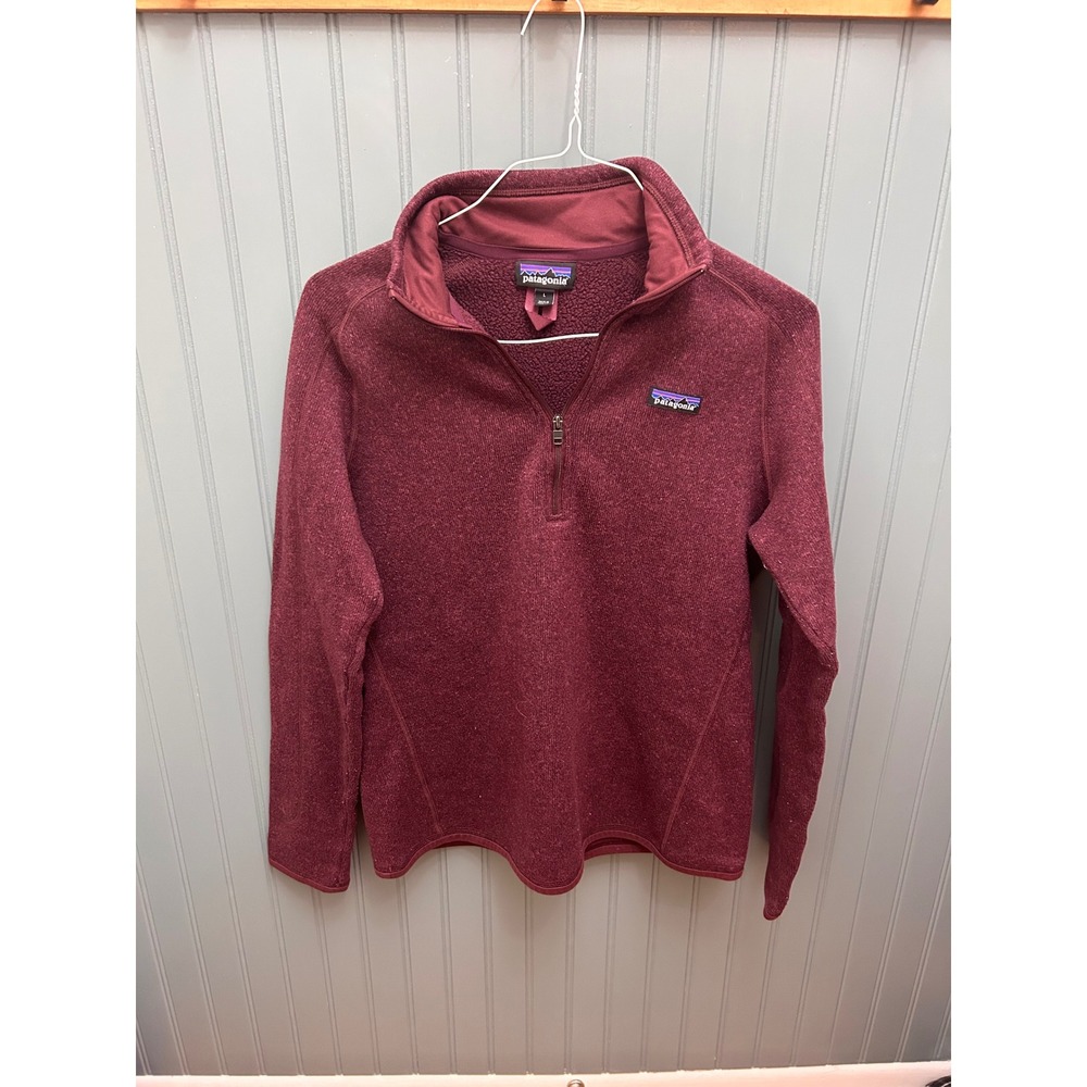Patagonia Better Sweater 1/4 Zip Pullover Dark Currant Burgundy Womens L 25617
